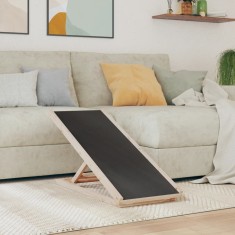 vidaXL Rampă pentru c&acirc;ini, gri, 100x40 cm, lemn masiv de brad