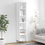Cumpara ieftin Dulap &icirc;nalt, alb extralucios, 34,5x32,5x180 cm, lemn prelucrat