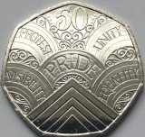 50 pence 2022 Marea Britanie, 50 years of Pride UK, LGBTQ+, unc