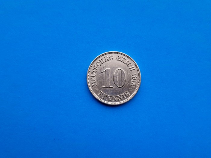 10 Pfennig 1915 Lit. J -Germania-mai Rar