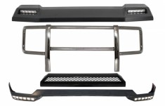 Kit BullBar Bare Protectie si Eleron Frontal LED cu Prelungire Superioara si Prelungire Bara Fata DRL LED MERCEDES G-Class W463 (1989-2018) G63 G65 De foto