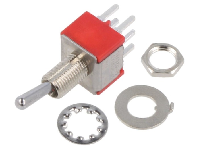 Comutator basculant DPDT ON-ON 2A/250VAC E-SWITCH - 100