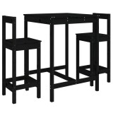 Cumpara ieftin Set bar de gradina, 3 piese, negru, lemn masiv de pin