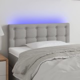 Cumpara ieftin Tăblie de pat cu LED, gri deschis, 80x5x78/88 cm, textil