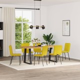 VidaXL Scaune de sufragerie, 6 buc, galben, catifea 3315586
