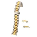 Cumpara ieftin Time Veranda Bratara Ceas Bicolora Argintiu-Auriu 14mm 16mm 18mm 19mm 20mm 21mm 22mm 23mm 24mm Metalica + Capete Curbate