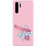 Husa silicon pentru Huawei P30 Pro, Fight Like A Girl