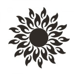 Set 27 Oglinzi Acrilice din PVC, Autoadezive pentru Decorarea Peretilor, Soare cu 26 de Raze, Negru