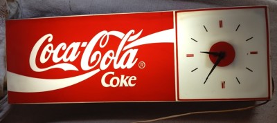 Reclama COCA-COLA TIP casetă luminoasă cu ceas foto