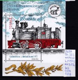 2002 Locomotive Romanesti cu abur Bl.323 LP1593 MNH Pret 1,7+1 Lei, Transporturi, Nestampilat