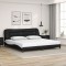 Cadru de pat cu tăblie negru și alb 200x200cm piele artificială
