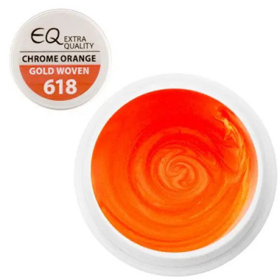 Gel UV Extra Quality - 618 Gold Woven &amp;ndash; Chrome Orange, 5g foto