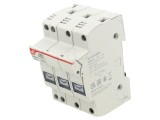 Clemă 10x38mm 3 Poli 32A 690VAC DF ELECTRIC cod 485121 pentru șină DIN