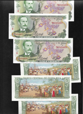 Costa Rica 5 colones 1989 unc pret pe bucata foto