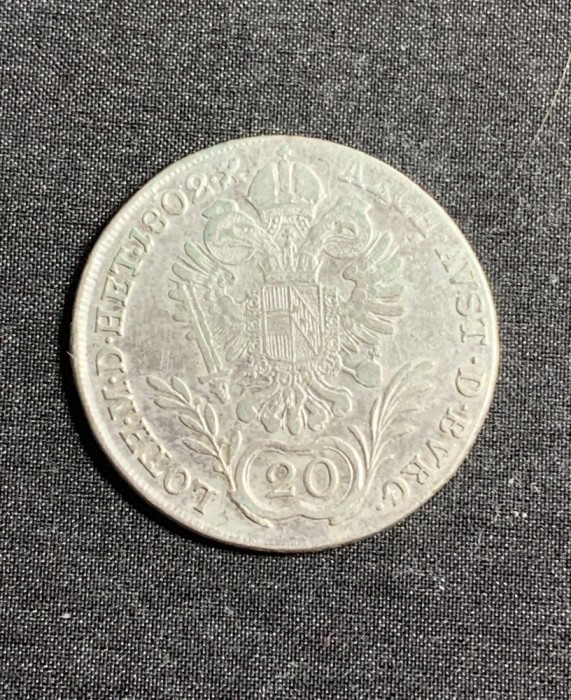 Moneda 20 Kreuzer 1802 Austria semn monetarie G Baia Mare