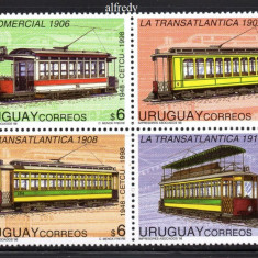 URUGUAY 1998, Tramvaie, Transport, serie neuzată, MNH