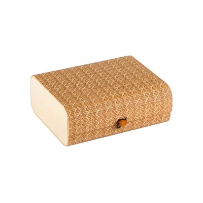 Cutie Depozitare Bambus, Forme Geometrice, Maro, 18.5x14.5x7cm foto
