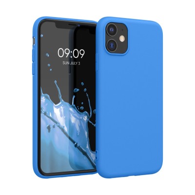 Husa kwmobile pentru Apple iPhone 11, Silicon, Albastru, 49787.189 foto