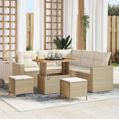 vidaXL Set de canapele pentru grădină 8 pcs Bej poliratan 3361616