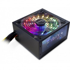 Sursa Inter-Tech Argus RGB-600 II, 600 W, Iluminare RGB, 80+ Bronze, Single rail, Ventilator 140mm, Eficienta 82-86%