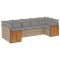 Set canapele de gradina, 7 piese, cu perne, bej, poliratan