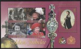 Teritoriile Antarctice Britanice (BAT) 2002 - Regina Elizabeth II , Jubileul de aur, Bloc 4 valori , dantelata, MNH,Mi. Bl.9