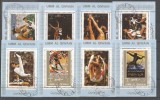 Umm al Qiwain 1973 Sport, Olympics, 8 perf. mini sheet, used T.208, Stampilat