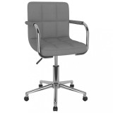 VidaXL Scaun de bucătărie pivotant, gri deschis, material textil