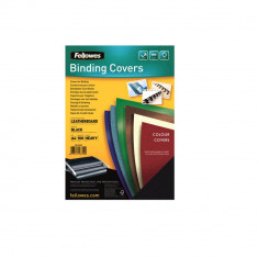 Set 100 Coperti Indosariere A4 Fellowes, Carton, 250 g/m², Negru, Coperta A4 Indosariere, Coperta A4 Indosariat, Coperta pentru Indosariat, Coperti pe