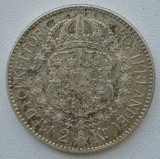 Moneda Suedia - 2 Kronor 1914 - Argint - An rar, Europa