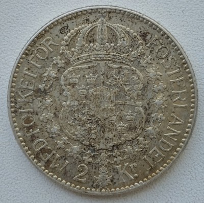 Moneda Suedia - 2 Kronor 1914 - Argint - An rar foto