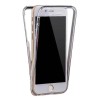 Husa iPhone 7 Full TPU 360&deg; Fata+Spate, Alb Transparent, Rezistenta Socuri/Zgarieturi