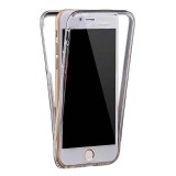 Husa iPhone 7 Full TPU 360&deg; Fata+Spate, Alb Transparent, Rezistenta Socuri/Zgarieturi