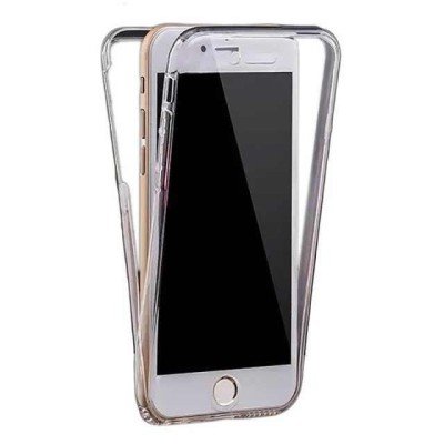 Husa Full TPU 360&amp;deg; (fata + spate) pentru Apple iPhone 7, Alb Transparent foto