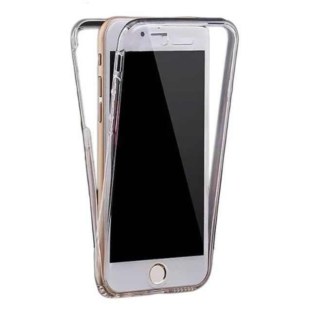 Husa Full TPU 360&deg; (fata + spate) pentru Apple iPhone 7, Alb Transparent