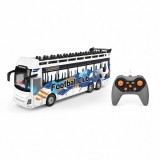 Autobuz supraetajat cu telecomanda, 9 functii, muzica, lumini, cablu USB, scara 1:24, Oem