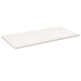 VidaXL Blat de masă alb 100x60x2,5 cm lemn masiv de pin dreptunghiular