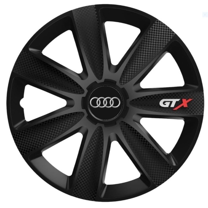 Set 4 capace Roti Gtx Carbon Negru R17, Pentru Audi
