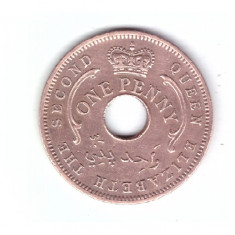 Moneda Nigeria 1 penny 1959, stare foarte buna, curata