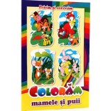 Privim si coloram. Coloram mamele si puii