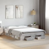 Cumpara ieftin Gossi cadru de pat cu sertare, gri beton, 120x190 cm, lemn prelucrat