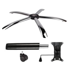 Set placuta balans metalica 20 cm x 15 cm, baza 60 cm, rolă universală &Oslash;11 mm si cilindru piston, gaz, pentru scaune birou, negru, 35 cm