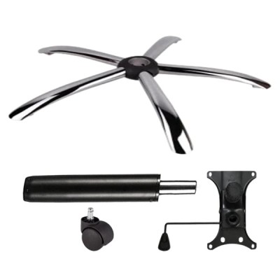 Set placuta balans metalica 20 cm x 15 cm, baza 60 cm, rolă universală &amp;Oslash;11 mm si cilindru piston, gaz, pentru scaune birou, negru, 35 cm foto
