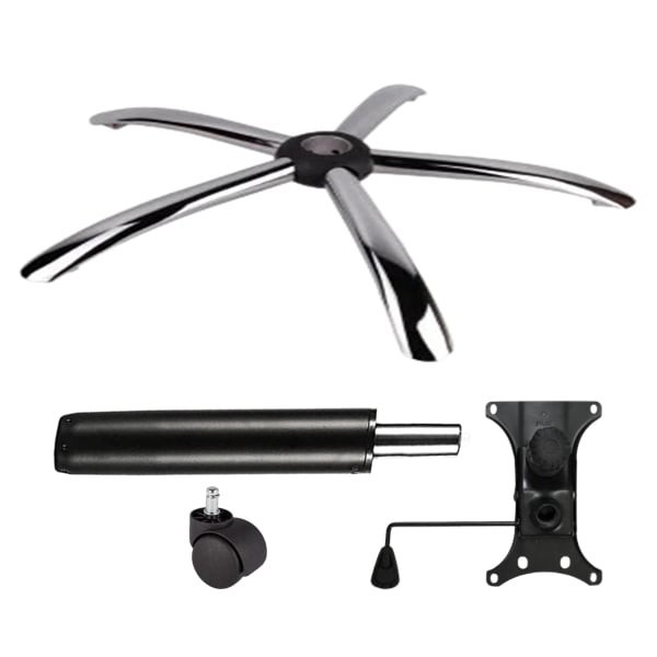 Set placuta balans metalica 20 cm x 15 cm, baza 60 cm, rolă universală &Oslash;11 mm si cilindru piston, gaz, pentru scaune birou, negru, 35 cm