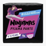 Scutece-chilotel de noapte pentru fetite 8-12 ani 27-43kg, 9 bucati, Ninjamas