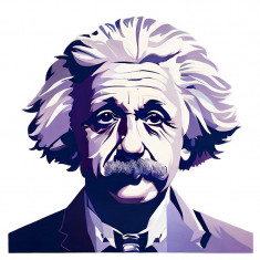 Sticker decorativ Albert Einstein, Alb, 61 cm, 8006ST foto
