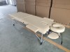 Masa Masaj Pliabila Aluminiu 3 Sectiuni Crem, Portabila, Reglabila, Sarcina Max 250kg, Husa Transport Inclusa