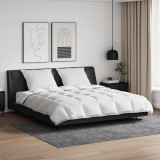 Set Pături cu Pernă vidaXL, 3 Piese, Alb, Umplutură Pene Rață, 240x220 cm, Cuvertură Pat Dublu, Hipoalergenică