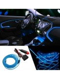Fir neon auto electroluminiscent El Wire 2m cu lumina Albastra cu droser si mufa bricheta, Xenon Bright