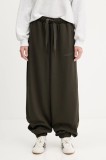 adidas Originals pantaloni de trening din bumbac Essentials culoarea verde, uni, JW0988